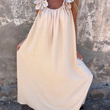 Kika | Vestido feminino de cor sólida com padrão floral