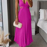 Valeria | Vestido maxi plisado de silhueta fluida