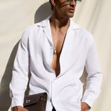 Camisa Branca de Gola Resort