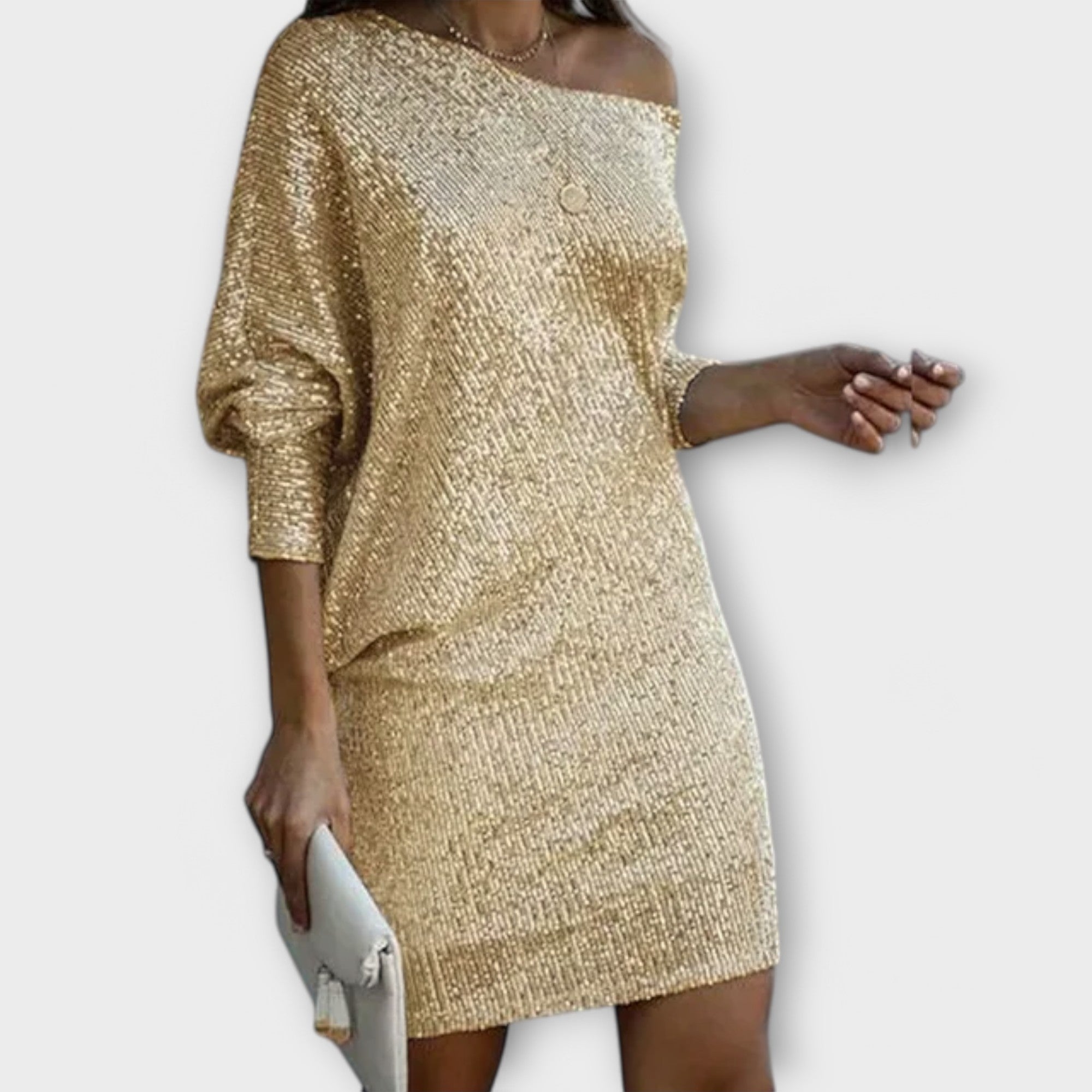 Vestido de festa com lantejoulas