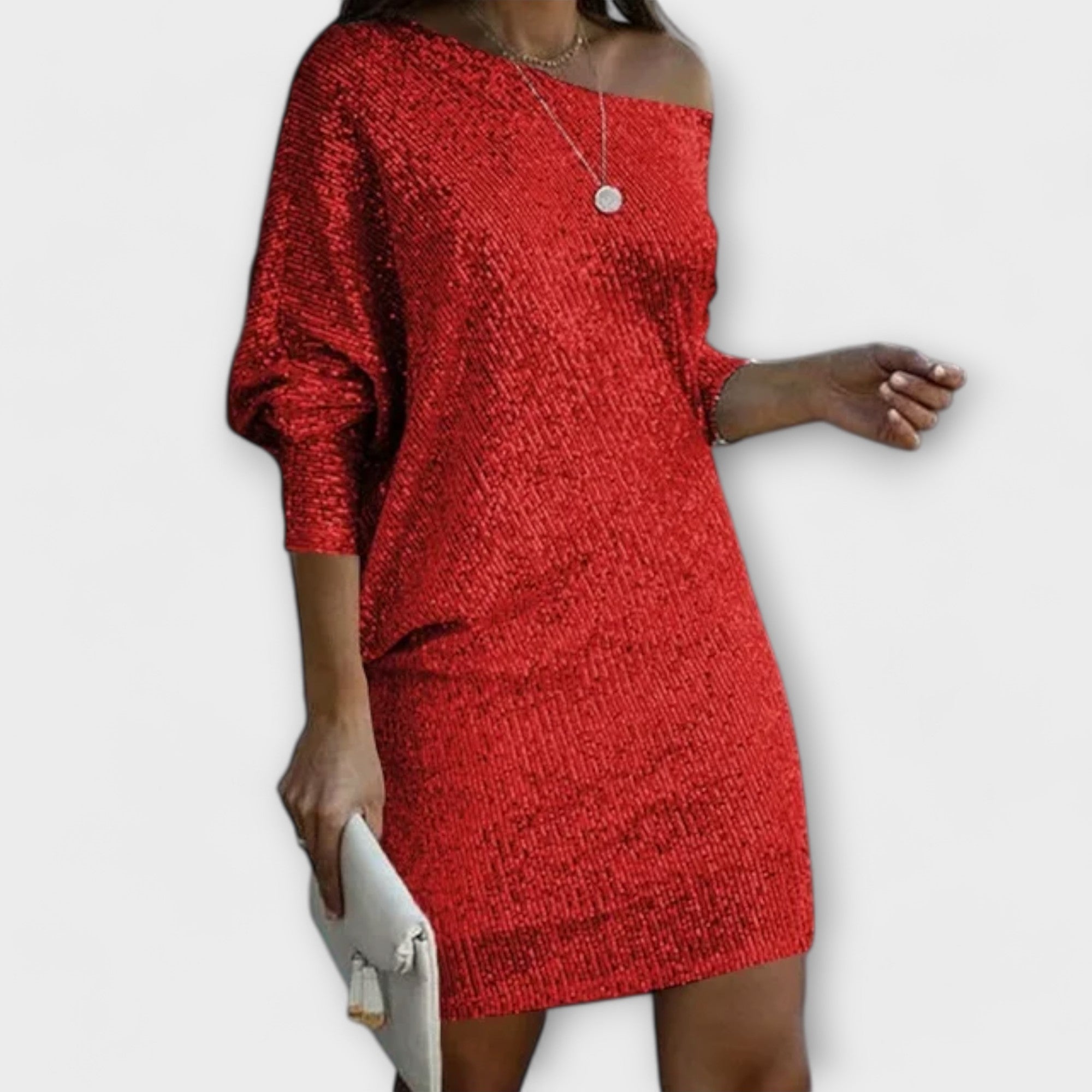 Vestido de festa com lantejoulas