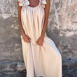 Kika | Vestido feminino de cor sólida com padrão floral