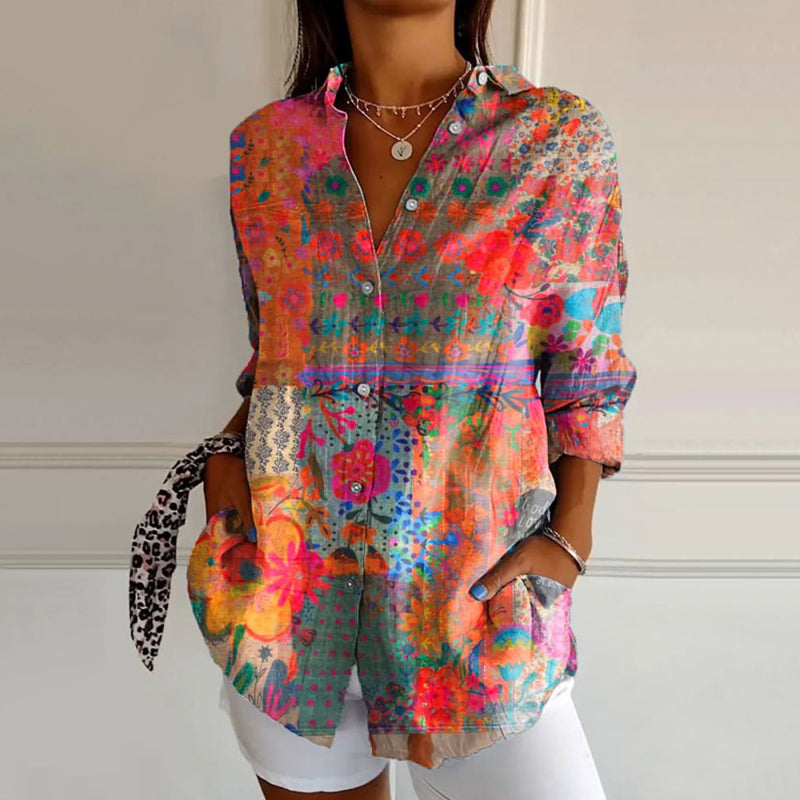 Rafaela - Camisa com Padrão Romântico