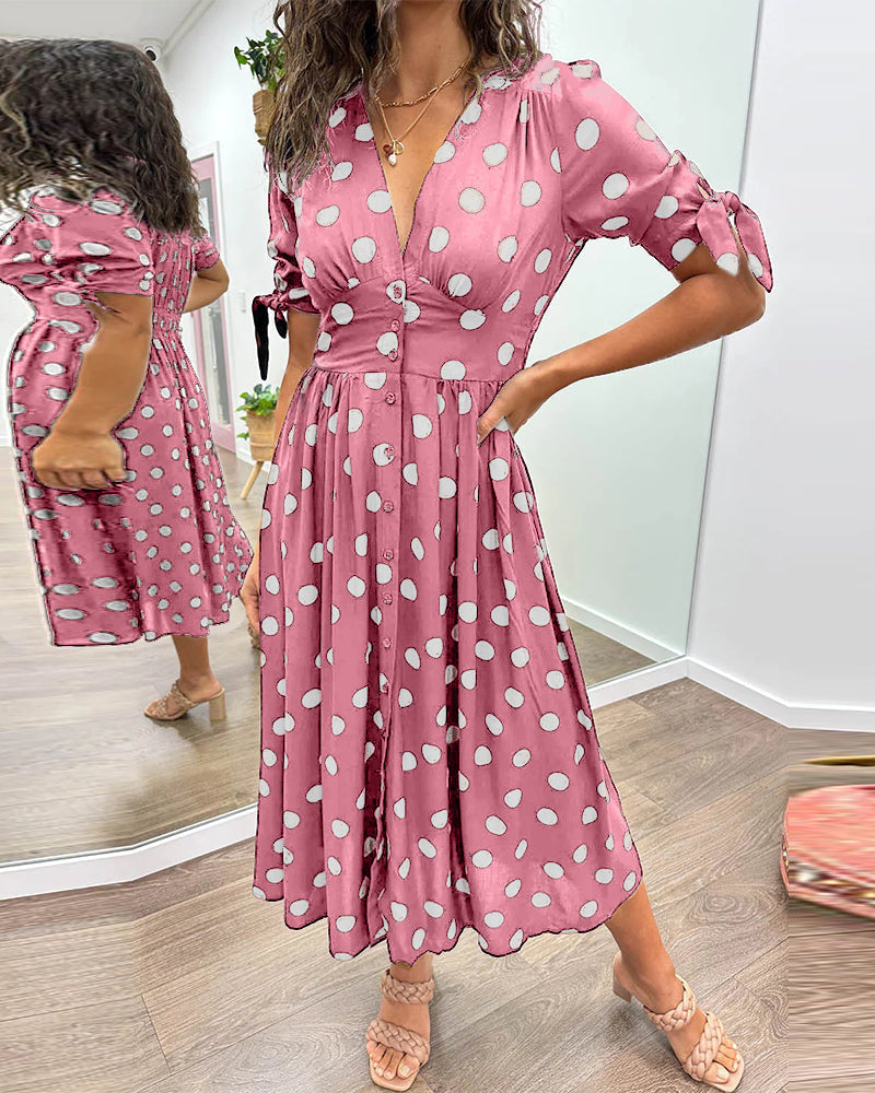 Mónica - Vestido Elegante de Bolinhas