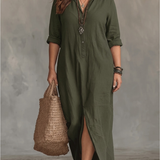 Vestido Camiseiro Amélia – Elegância Descontraída para Todos os Dias
