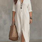 Vestido Camiseiro Amélia – Elegância Descontraída para Todos os Dias