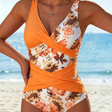 Peça única com estampa floral em contraste