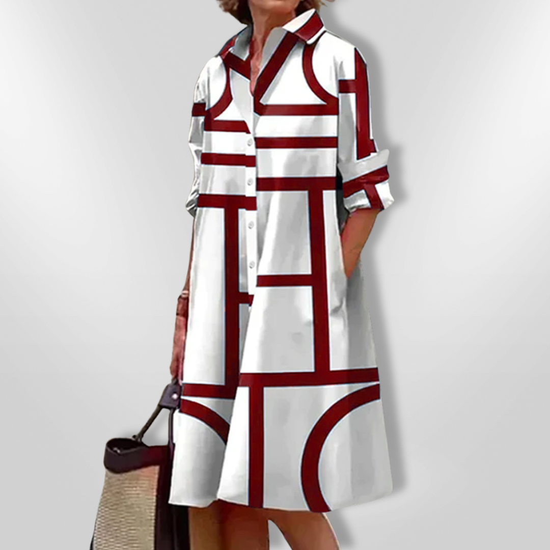 Helena - Vestido Midi Geométrico