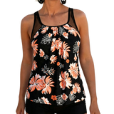 Tankini estampado com barriga coberta