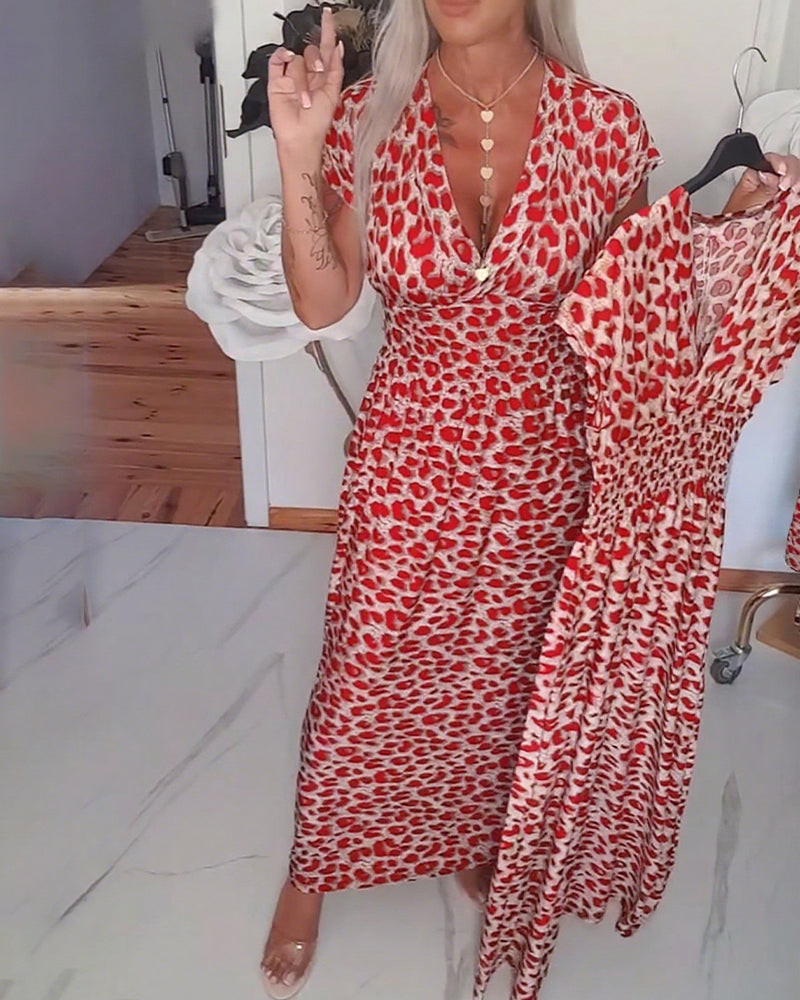 Matilde | Vestido Maxi de Algodão Leopardo