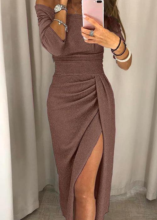 Natália - Vestido chique ombros descobertos