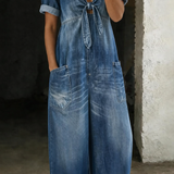 Maya | Macacão de denim com decote em V