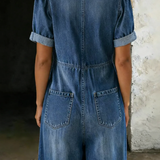 Maya | Macacão de denim com decote em V