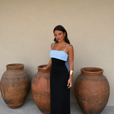 Joanna - Vestido em negro e azul