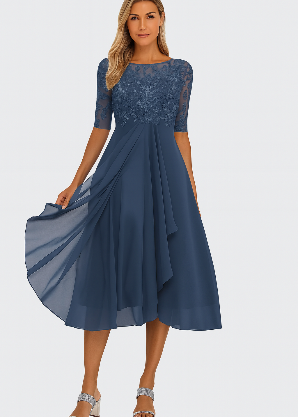 Valentina - Vestido Renda Manga 3/4