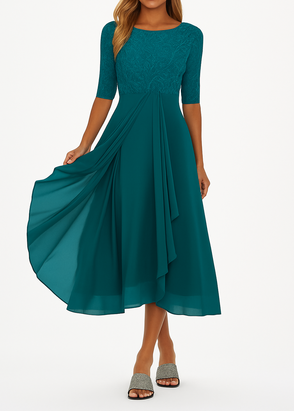 Valentina - Vestido Renda Manga 3/4