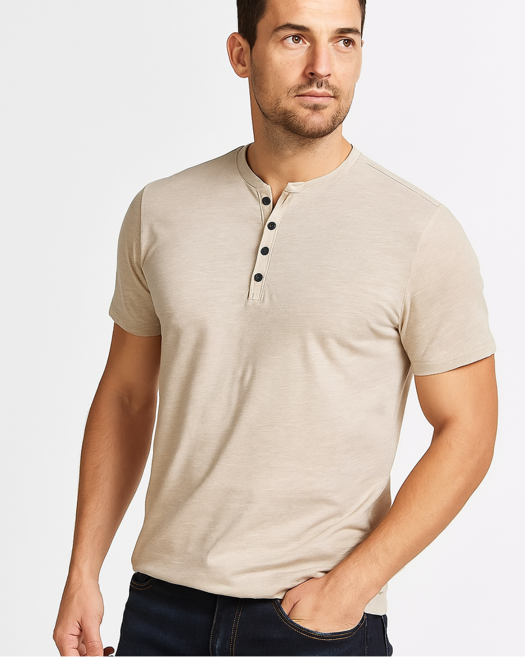 Camisa Henley - Gola com Botões