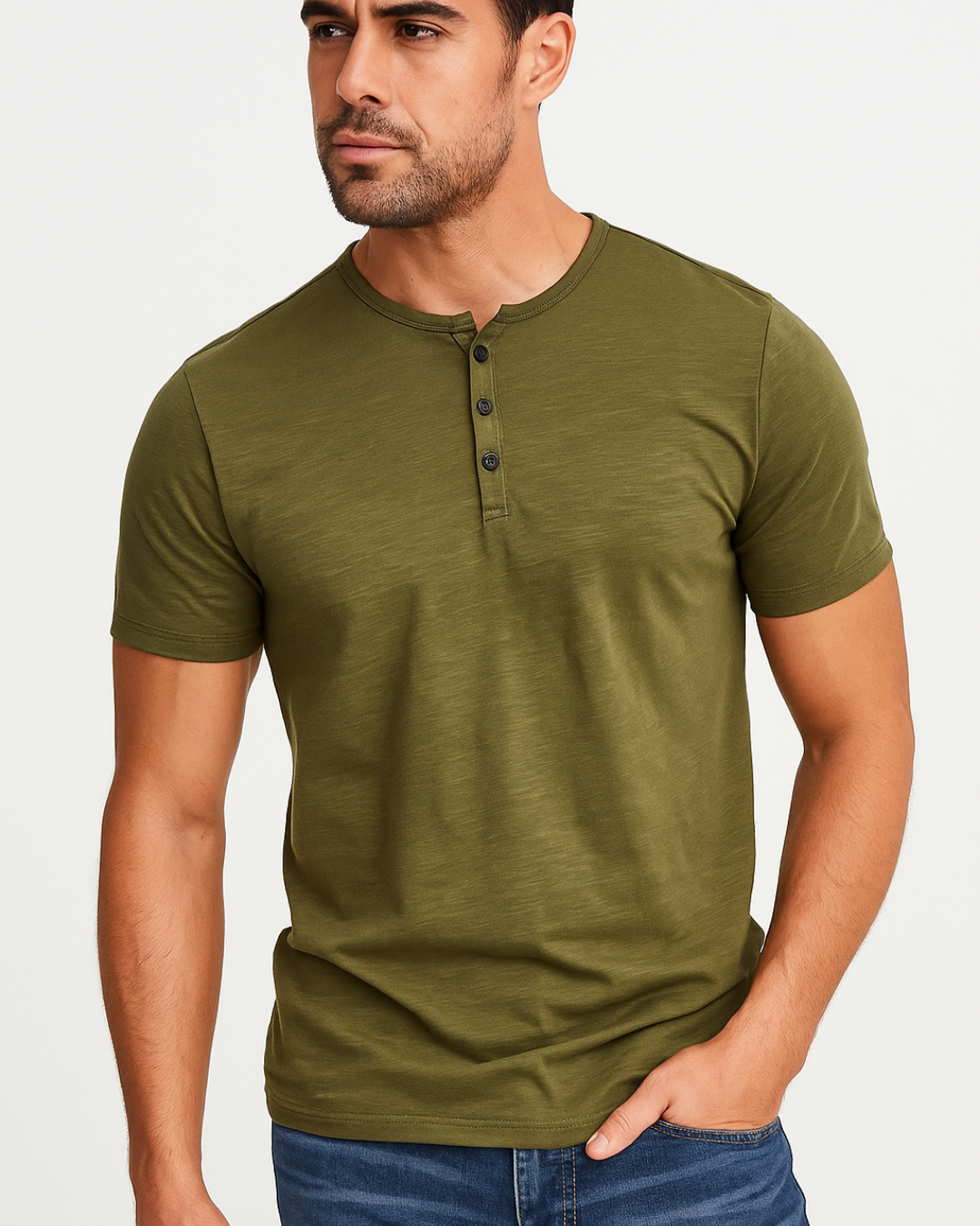 Camisa Henley - Gola com Botões