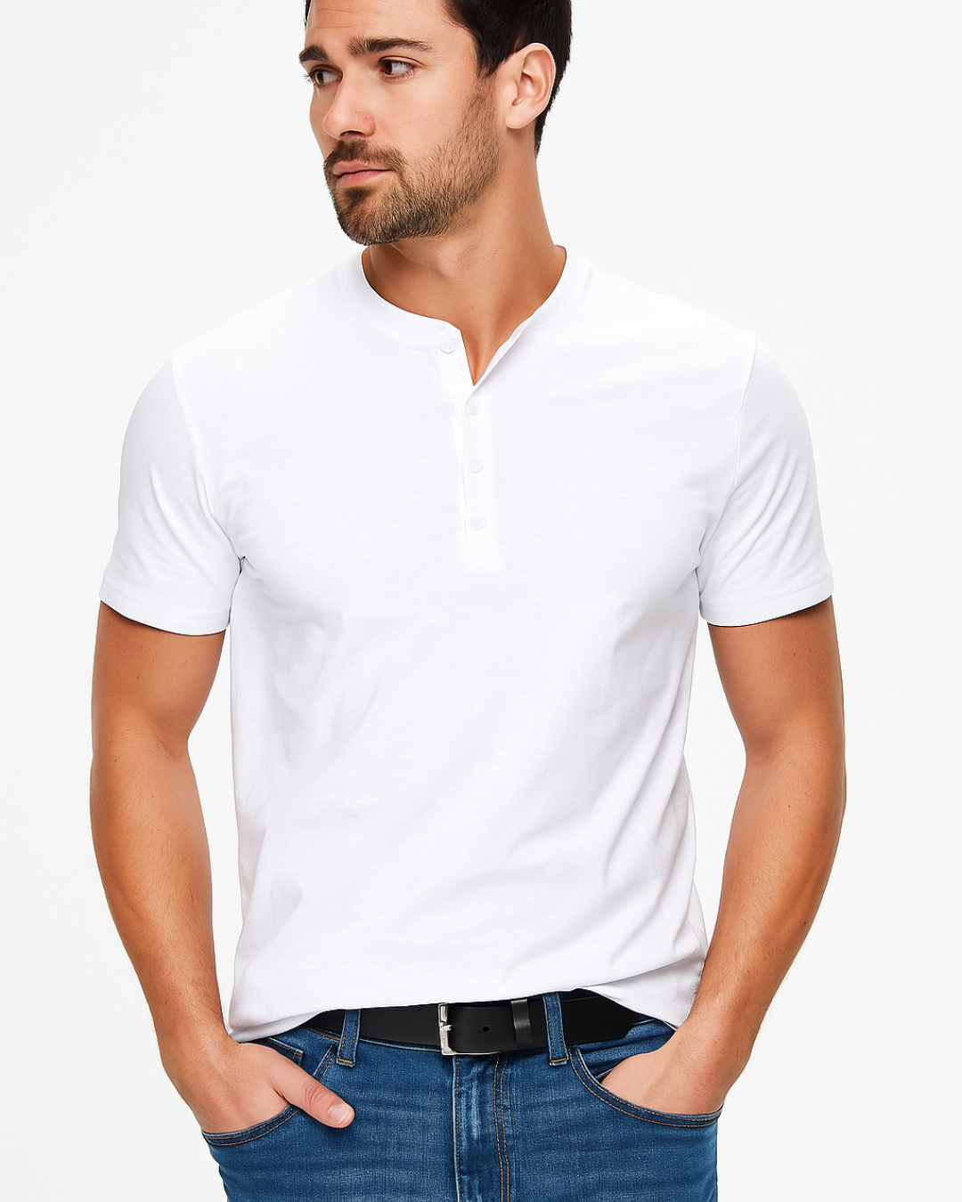 Camisa Henley - Gola com Botões