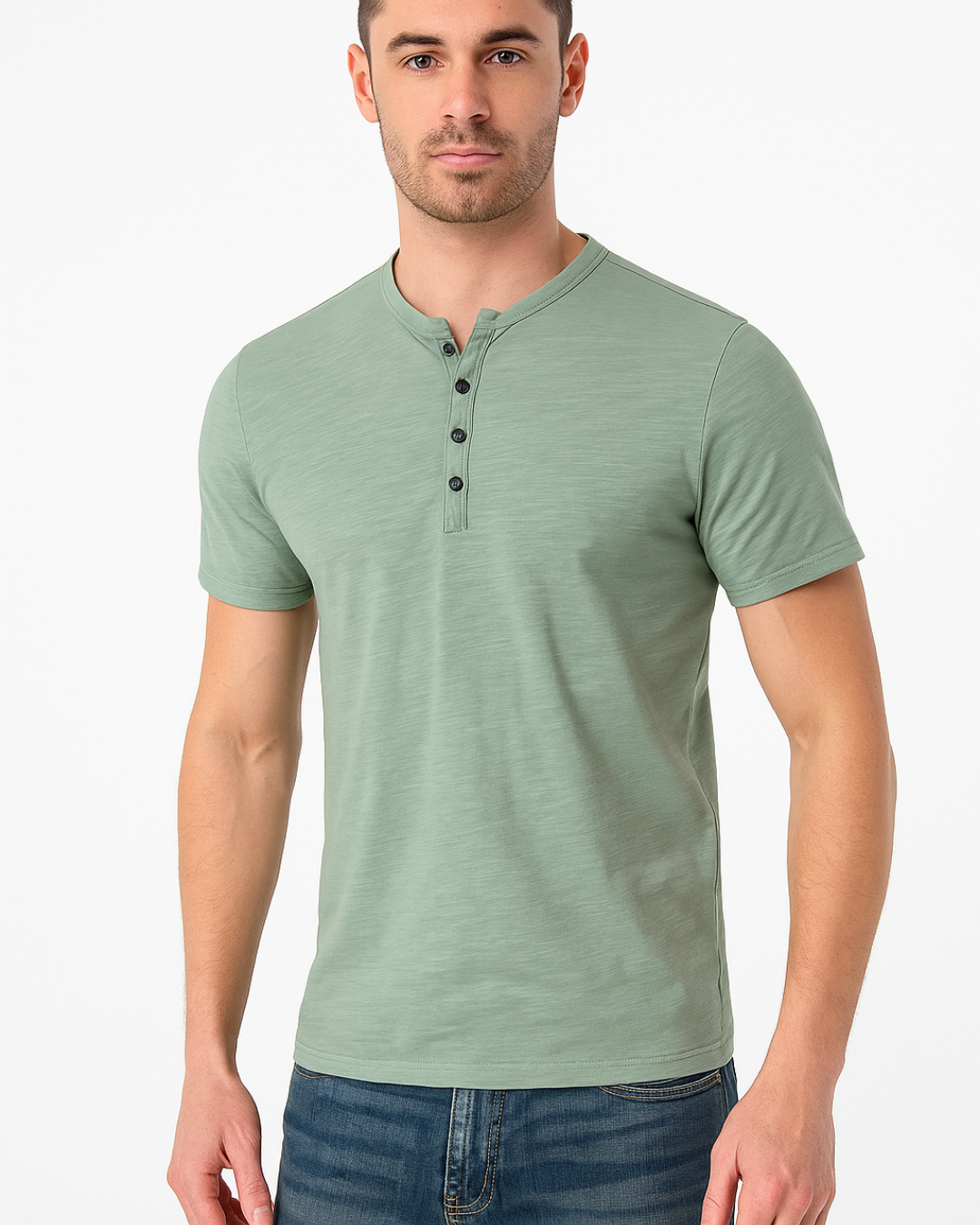Camisa Henley - Gola com Botões