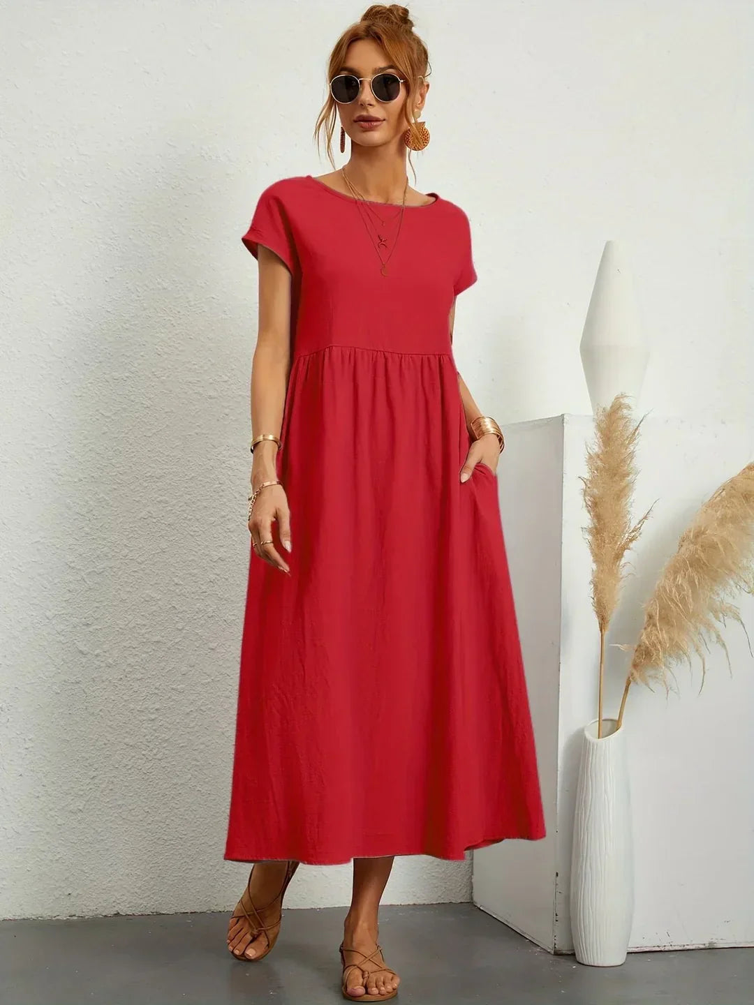 Gabriela | Vestido midi fluido de elegância intemporal