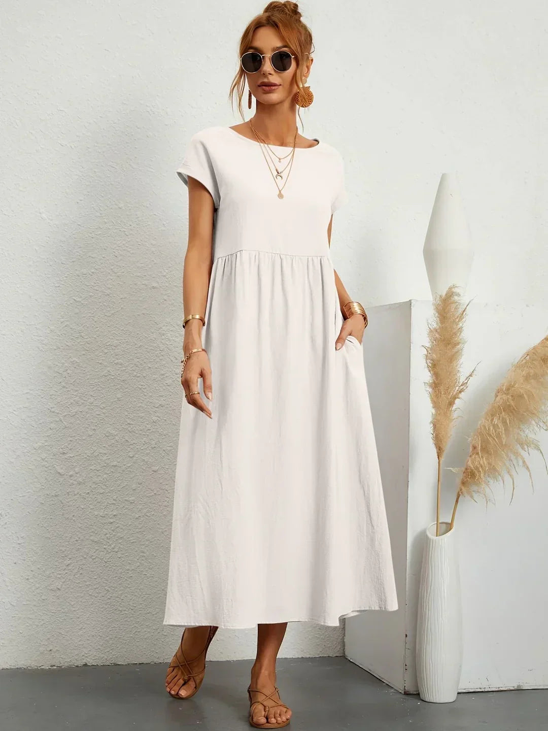 Gabriela | Vestido midi fluido de elegância intemporal