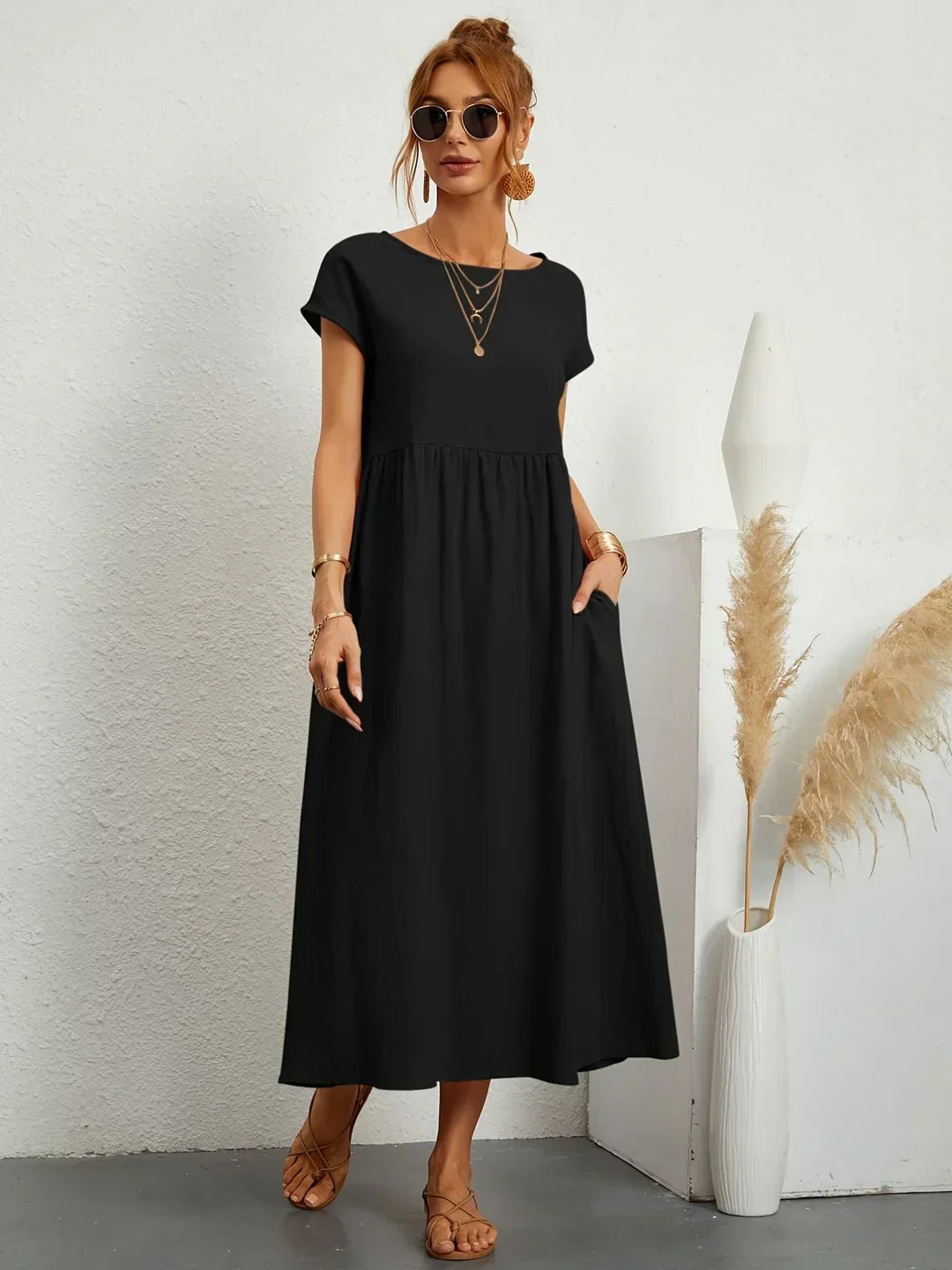 Gabriela | Vestido midi fluido de elegância intemporal