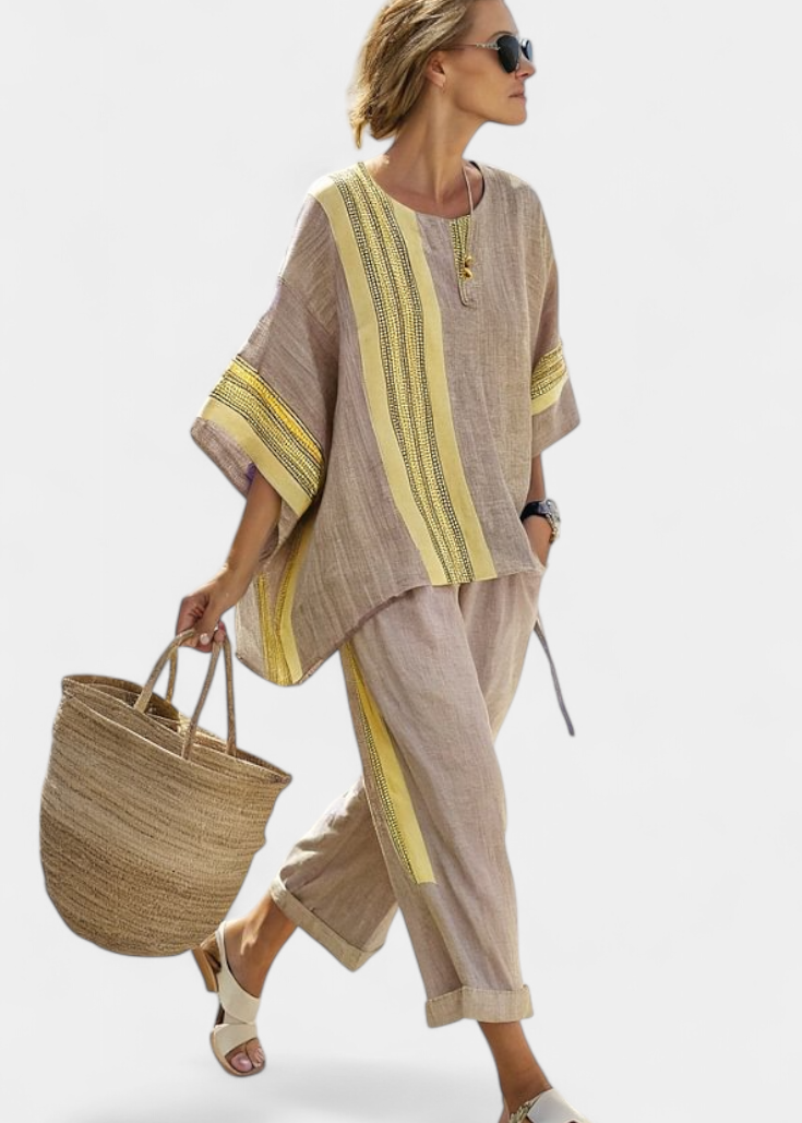 Lorena - Conjunto Boho Linho e Bambu