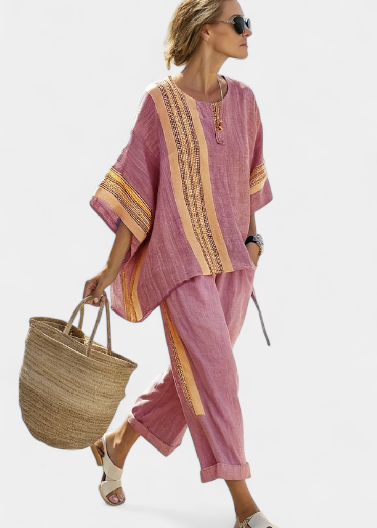 Lorena - Conjunto Boho Linho e Bambu
