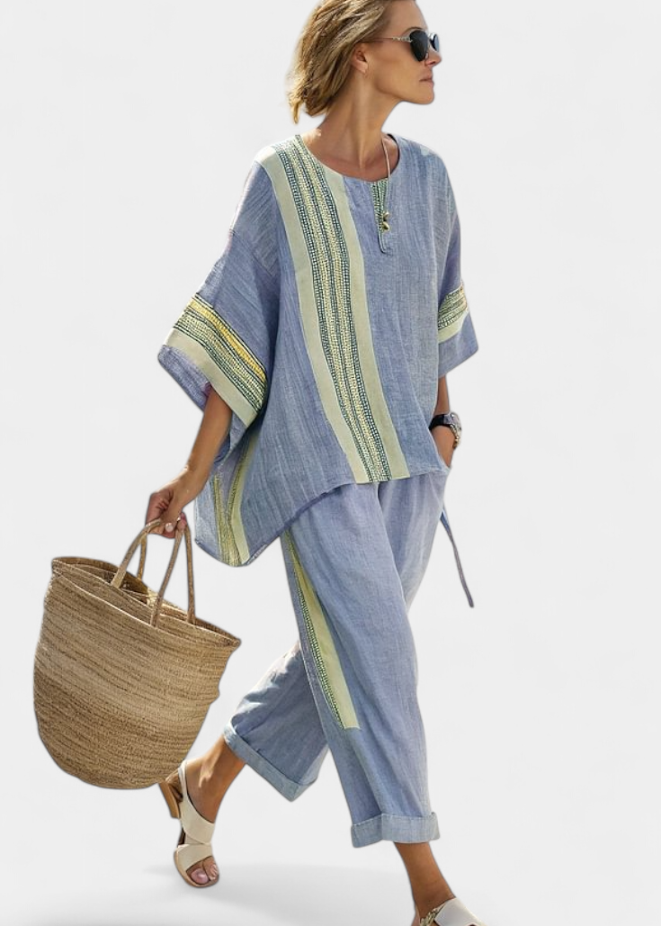 Lorena - Conjunto Boho Linho e Bambu