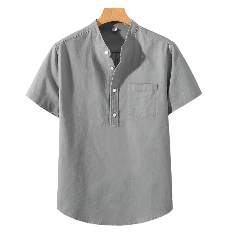 Camisa em Mistura de Poliéster - Gola Alta