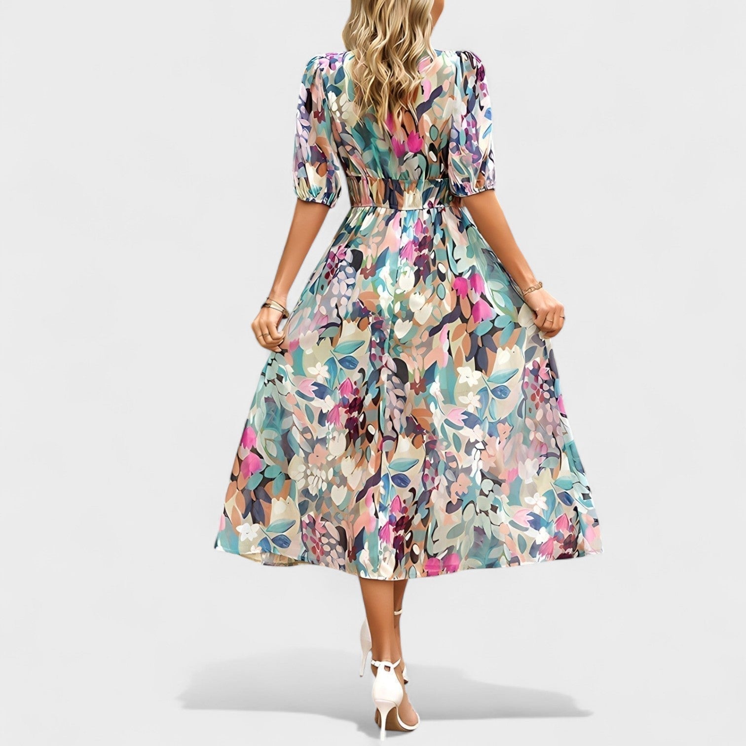 Clara - Vestido Midi Floral Elegante