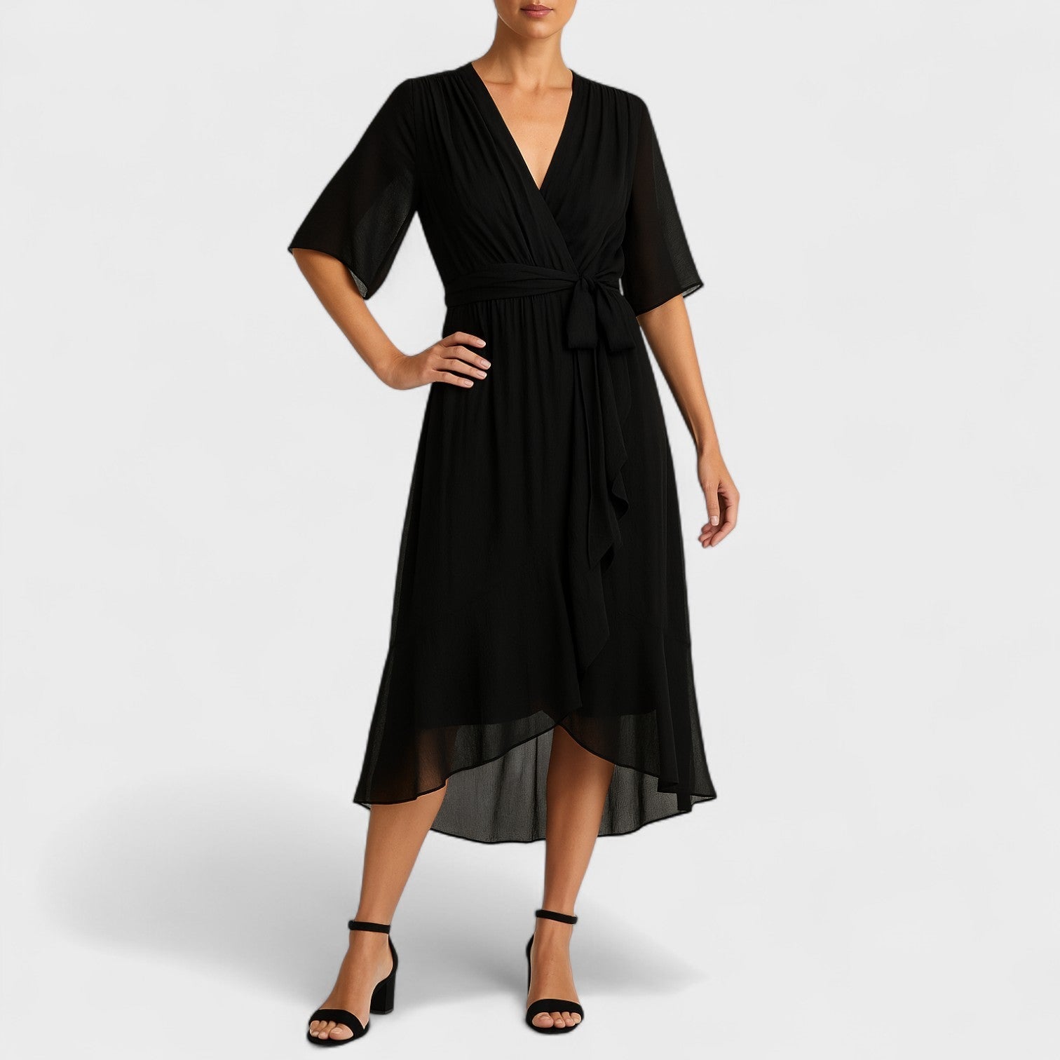 Ialina - Vestido elegante com cintura