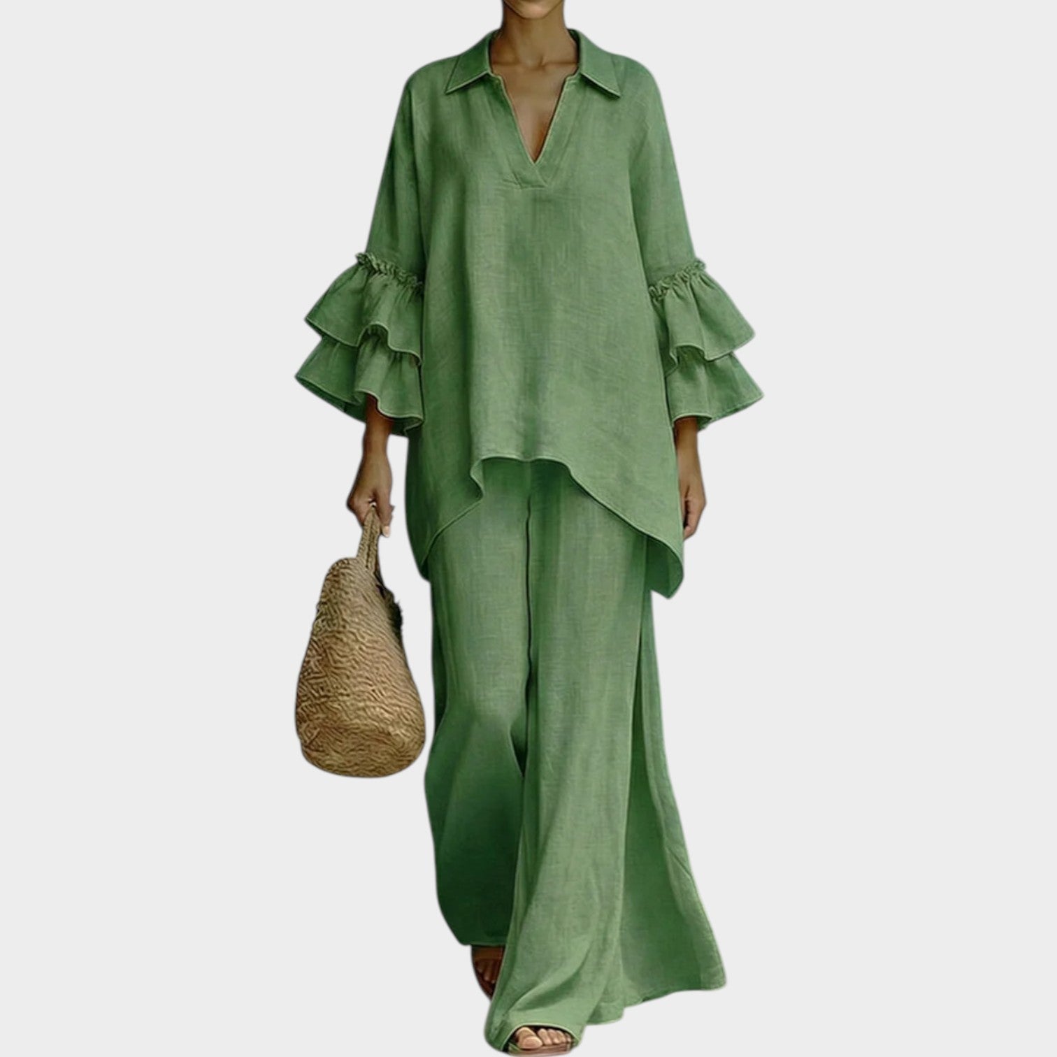 Conjunto Aiva Corte Solto e Fluido para o Verão