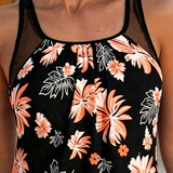 Tankini estampado com barriga coberta
