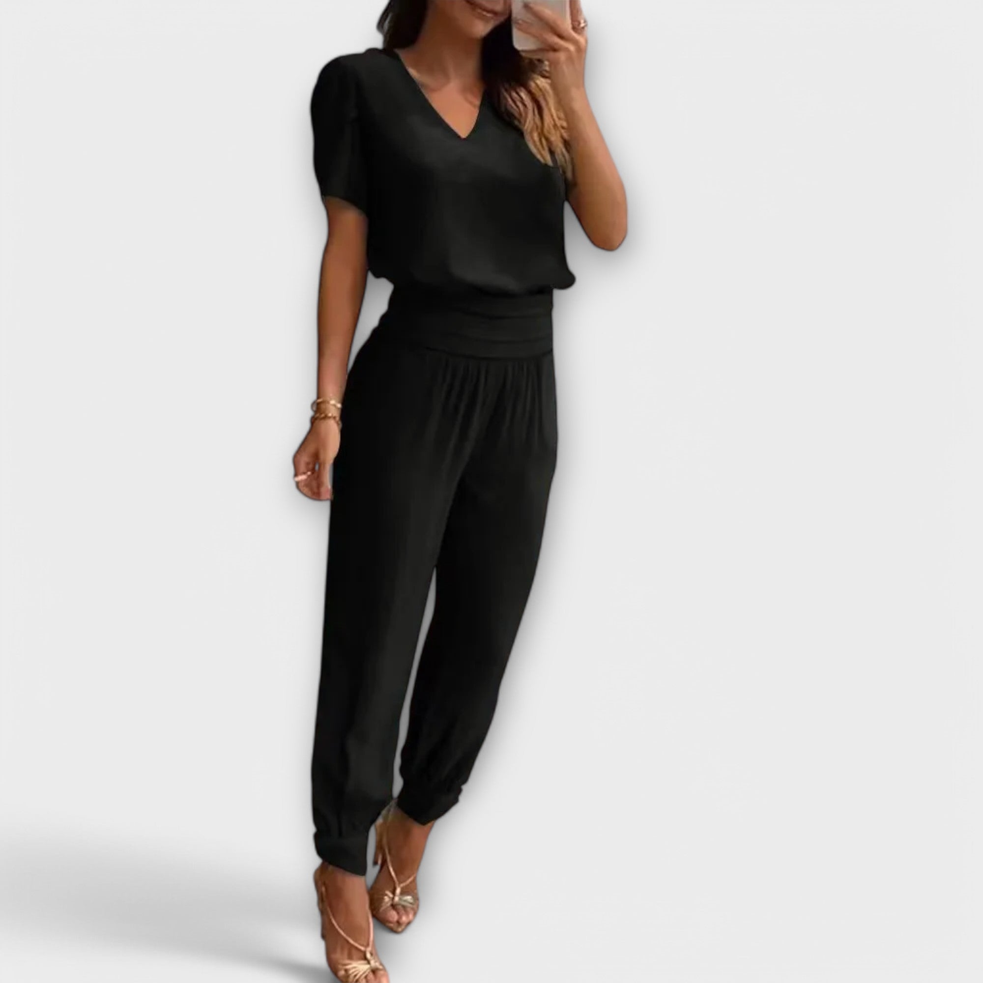 Irmelinda - Conjunto elegante camisola e calças