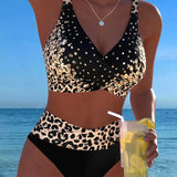 Biquíni Bralette Estampa de Leopardo