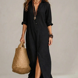 Vestido Camiseiro Amélia – Elegância Descontraída para Todos os Dias
