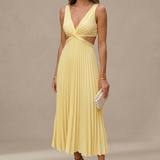 Valeria | Vestido maxi plisado de silhueta fluida
