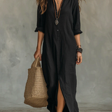 Vestido Camiseiro Amélia – Elegância Descontraída para Todos os Dias