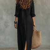 Vestido Camiseiro Amélia – Elegância Descontraída para Todos os Dias