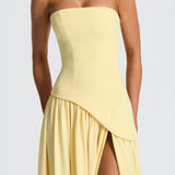 Joana - Vestido Longo Detalhe de Lenço e Fenda Alta