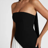 Joana - Vestido Longo Detalhe de Lenço e Fenda Alta