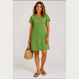 Vestido Mia em Linho e Algodão Colorido